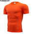 Fashion pure color T-shirt Men Short Sleeve compression tight Tshirts Shirt S- 4XL Summer Clothes - menochic